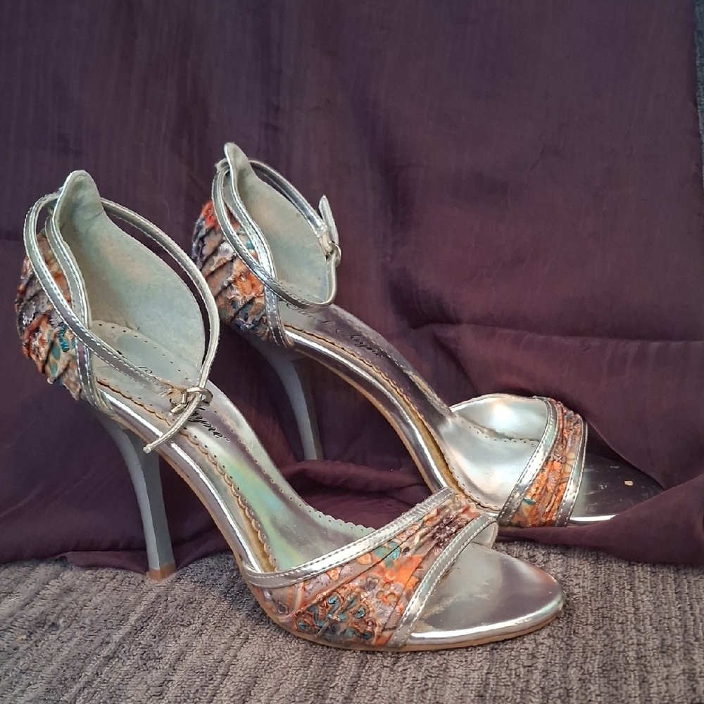 Sarah Jayne Silver and Multicolor Heels
